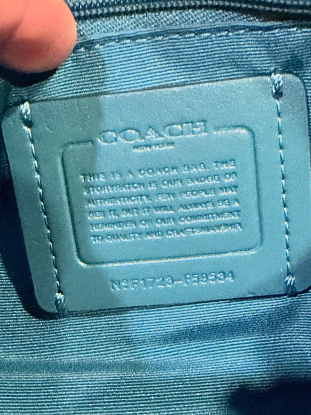NWT Coach Reversible Signature Crossbody Bag Flap Teal Light Blue F59534 - Picture 13 of 14